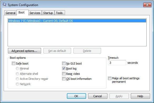 Bruk Msconfig til å logge hvilke drivere som blir lastet under systemstart
