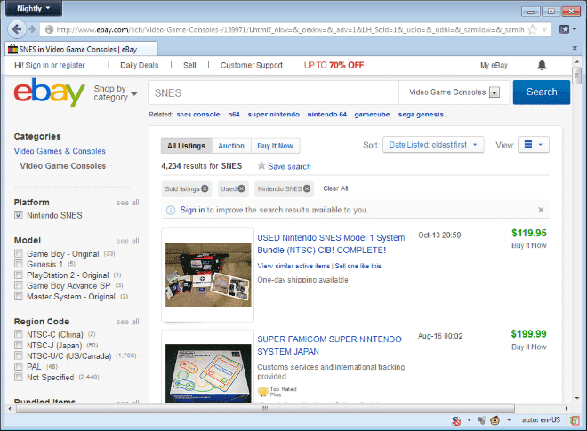 ebay sold items