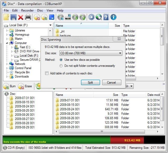 disc spanning