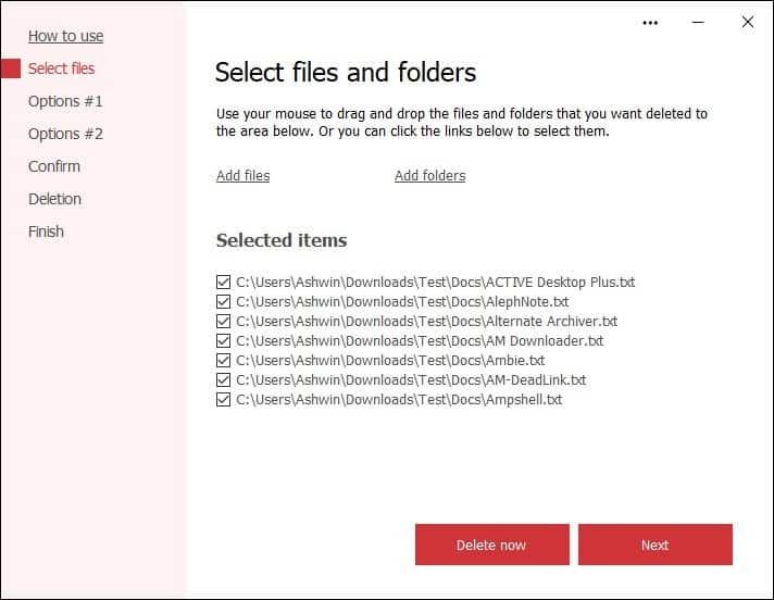 Secure File Deleter - إضافة ملفات
