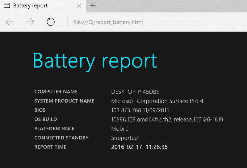 Come generare un rapporto sulla batteria in Windows