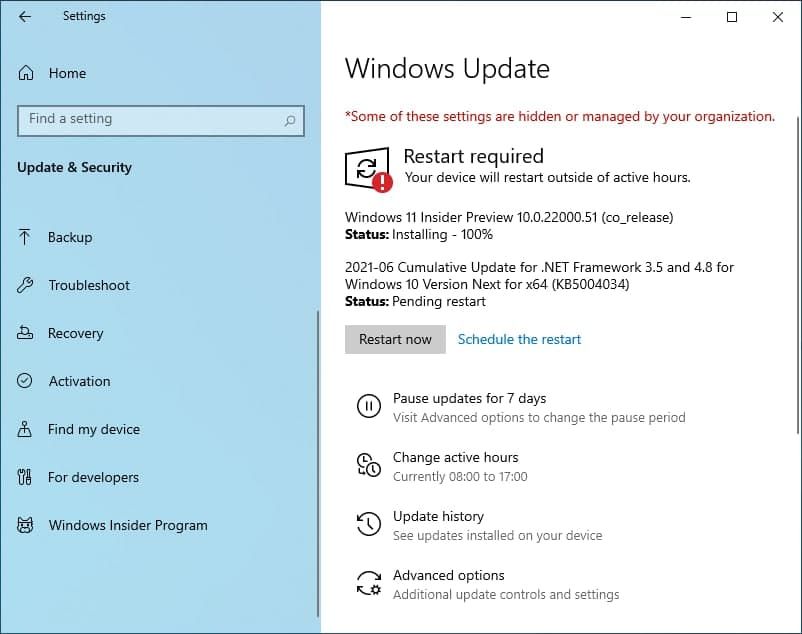 ติดตั้ง Windows 11 Insider Preview