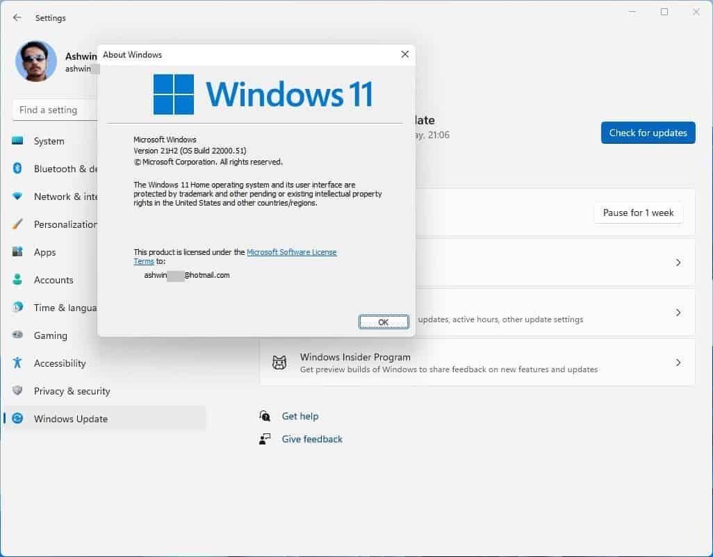 บิลด์อย่างเป็นทางการของ Windows 11 Insider Preview