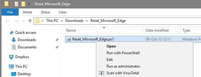 reset microsoft edge