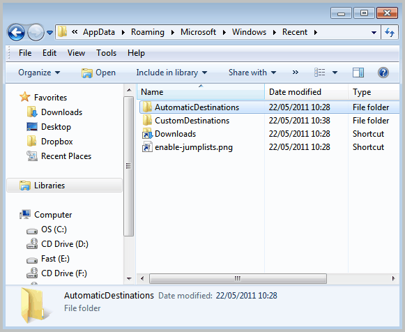 fix jumplists