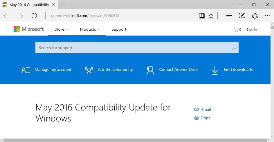KB3150513 est un autre correctif de mise à jour Windows 10