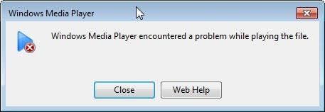 media player encountered problem