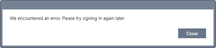 windows store error