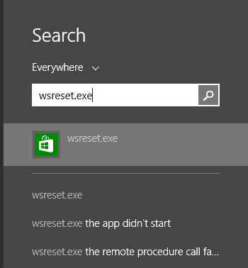 windows store reset wsreset-exe