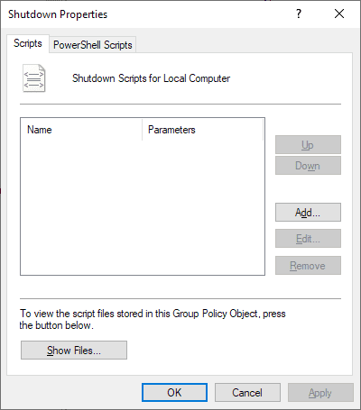 shutdown properties