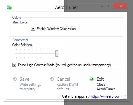 Cum să activați transparența pe Windows 8