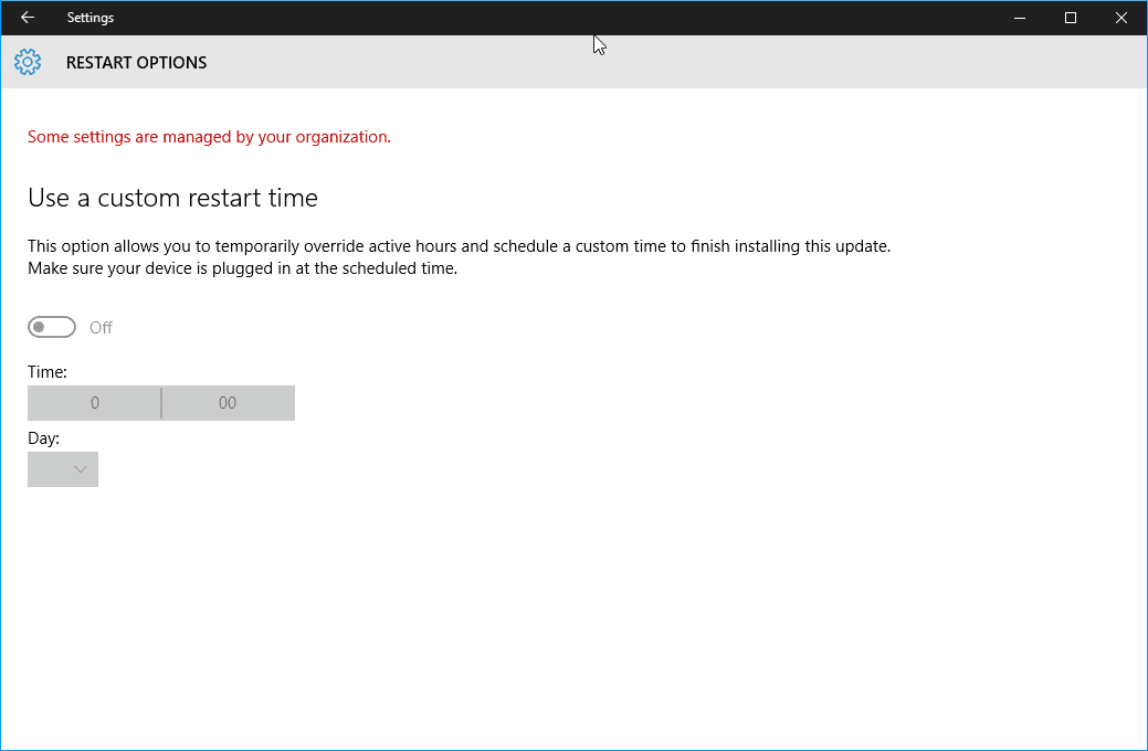 windows 10 restart options