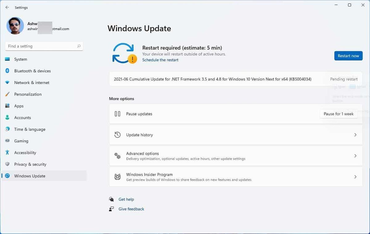 ETA เพื่อติดตั้งการอัปเดต Windows 11