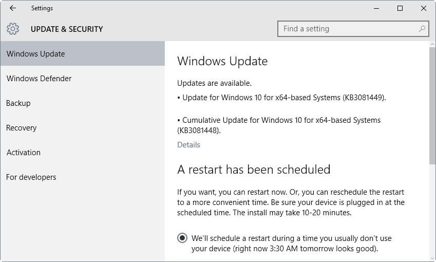 A Microsoft lança os patches KB3081452, KB3081448 e KB3081449 do Windows 10