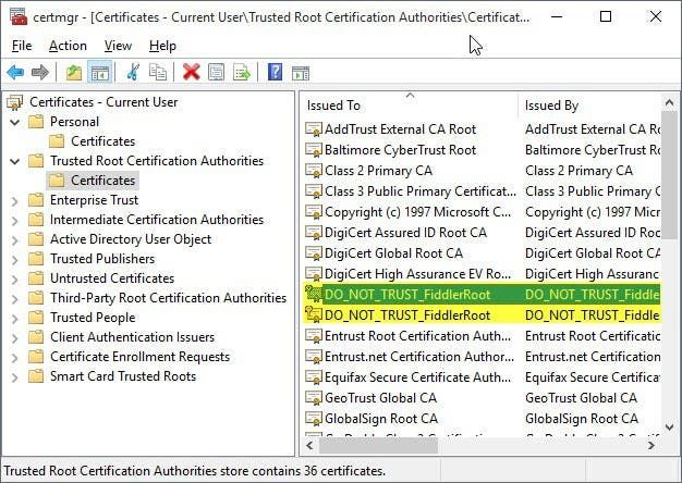 root certificates