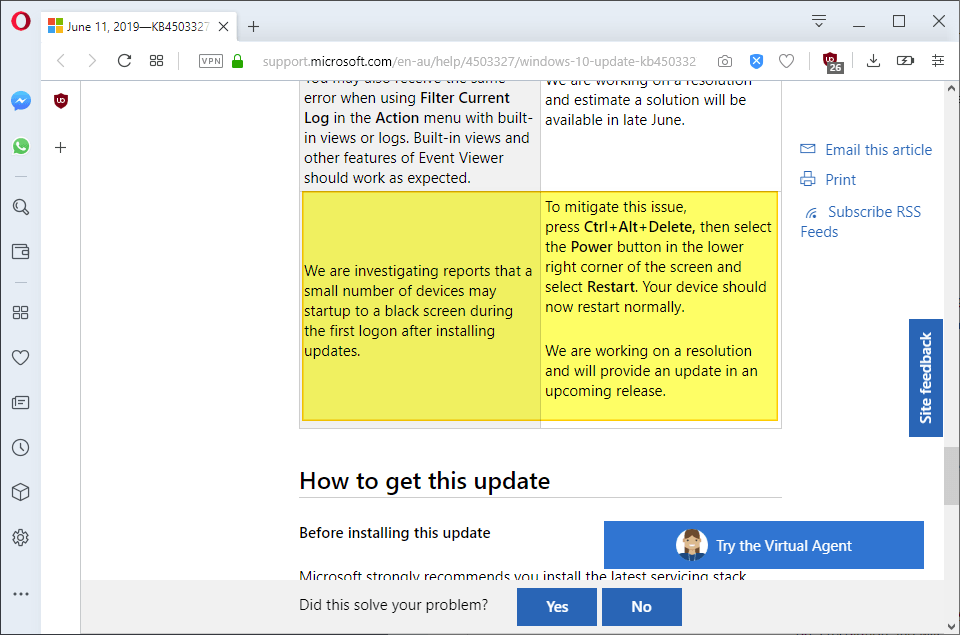 Windows 10 opstartprobleem met zwart scherm na installatie van de nieuwste patches