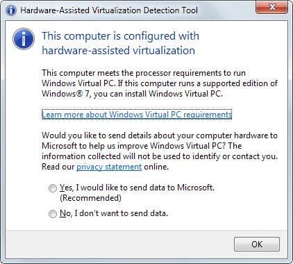 microsoft hardware assisted virtualization detection tool
