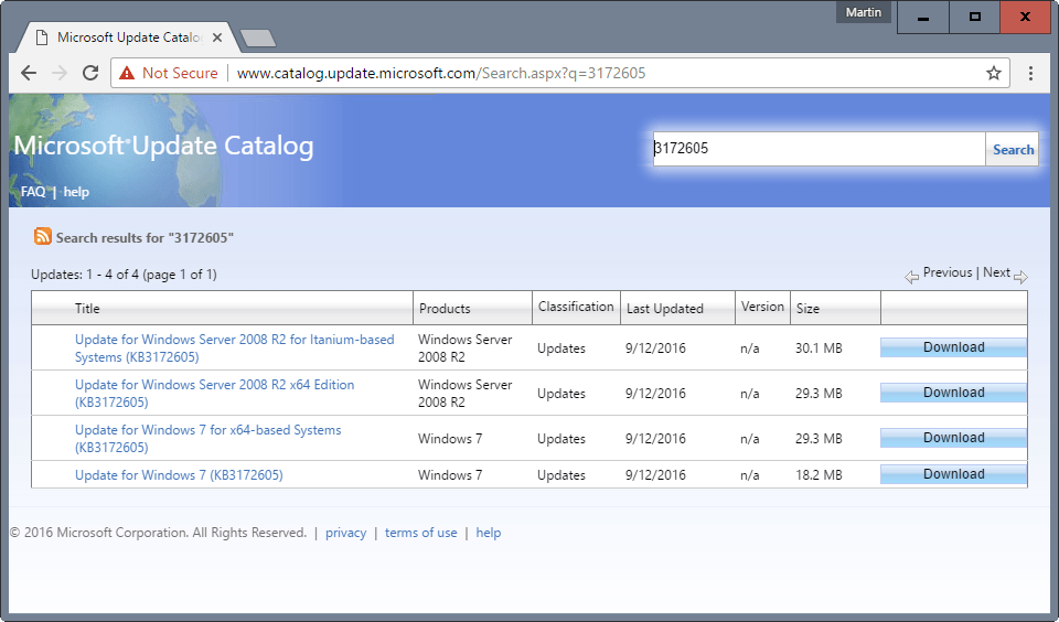 update catalog patch rollup speed up scan