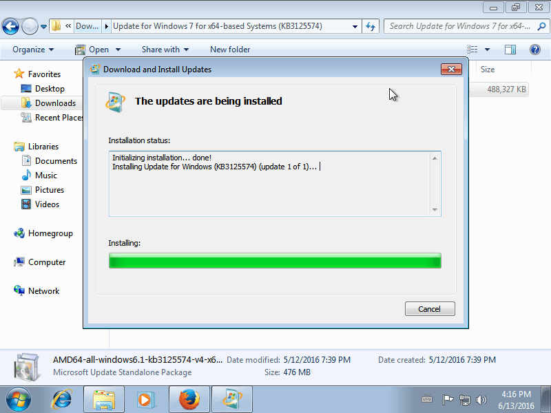 update kb3125574