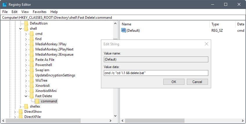 delete folders quickly