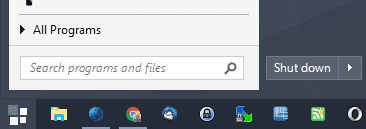start menu shut down