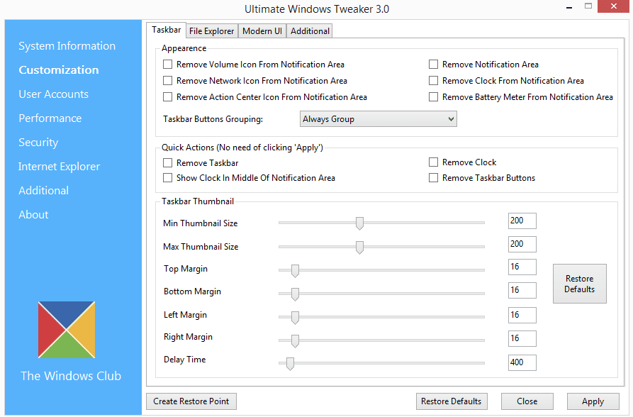 Ultimate Windows Tweaker para Windows 8 le permite personalizar el sistema operativo