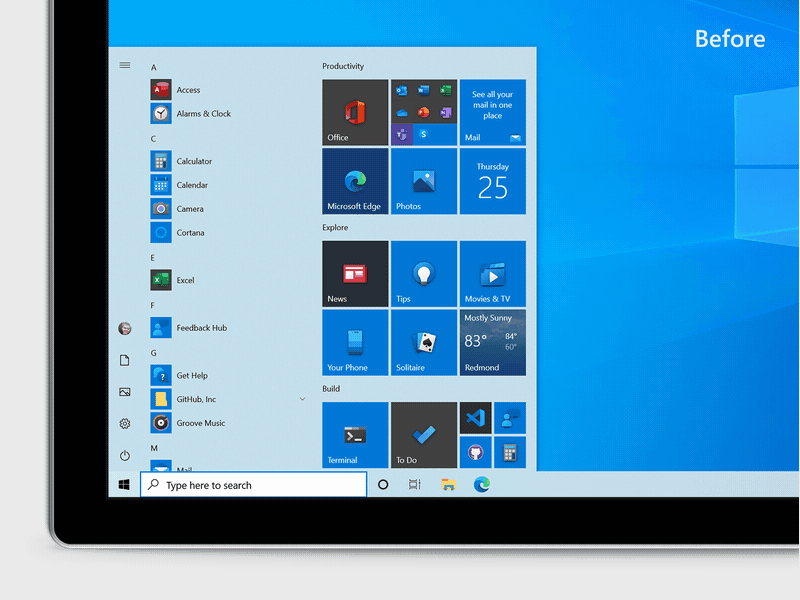 windows 10 start new