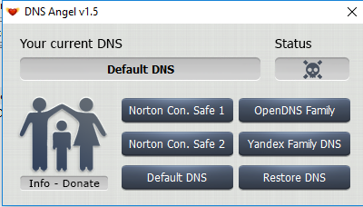 เปิดใช้งานการป้องกันครอบครัวใน Windows 10 โดยใช้ DNS Angel 2