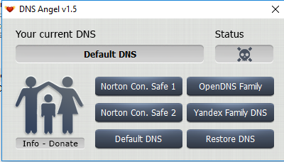 אפשר הגנה משפחתית ב- Windows 10 באמצעות DNS Angel 2