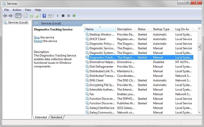 Slik deaktiverer du Diagnostics Tracking Service i Windows