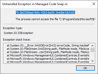 unhandled exception