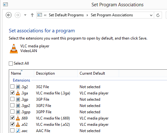 set program associations